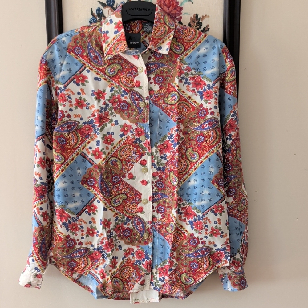 Liz Claiborne Multicolor Paisley & Floral Button-Down Shirt